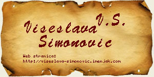 Višeslava Simonović vizit kartica